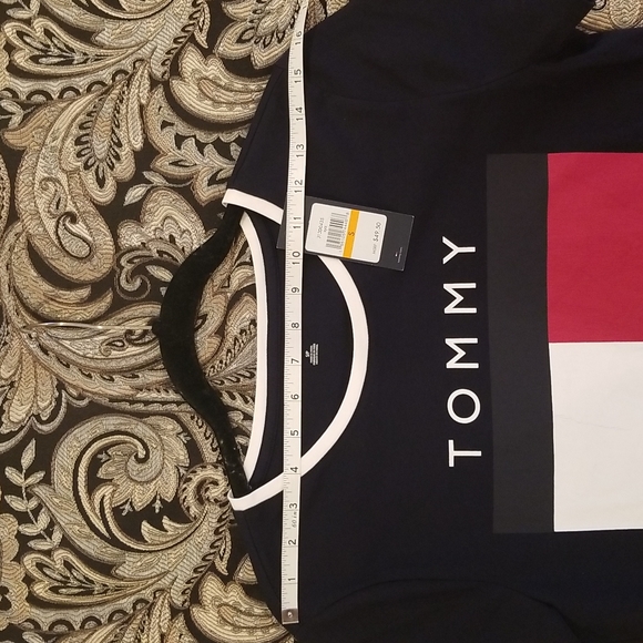 NWT Tommy Hilfiger Flag Logo Long Navy t-shirt dress, size SP - Picture 8 of 16